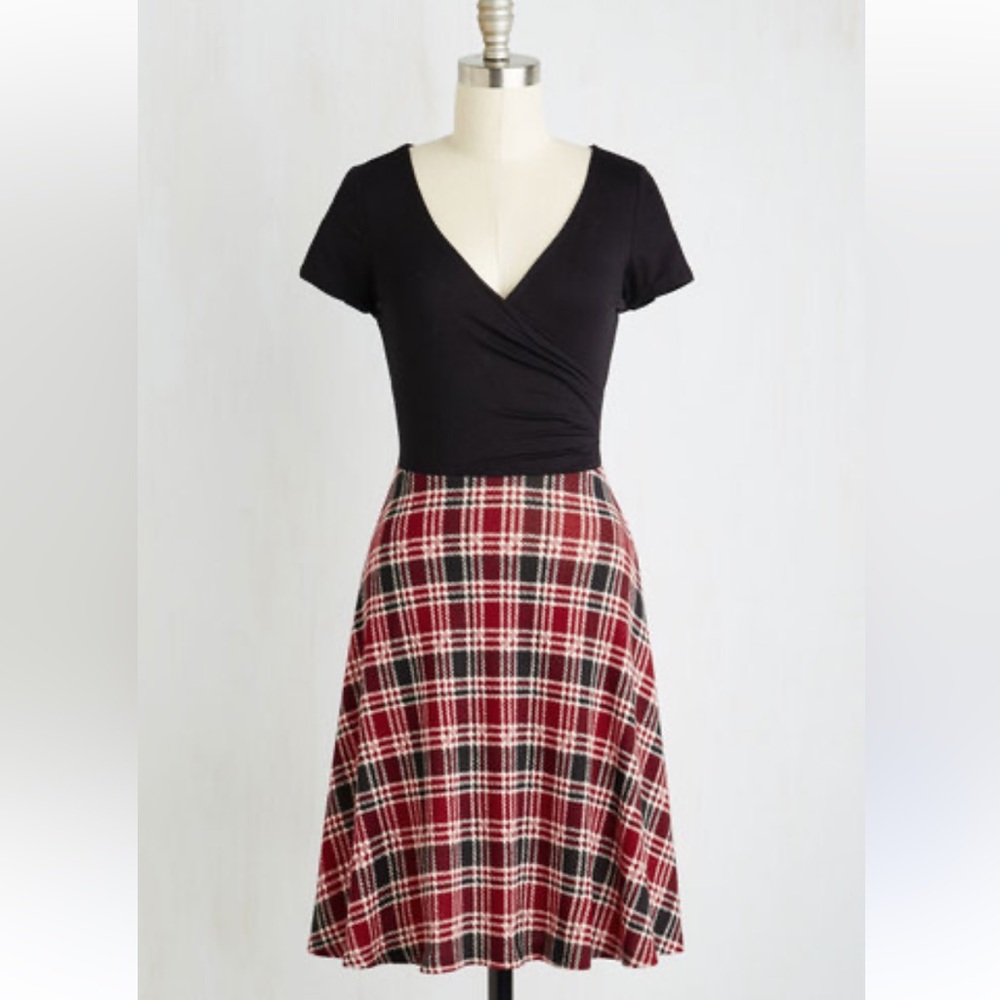 Modcloth Botanical Breakfast dress in plaid
